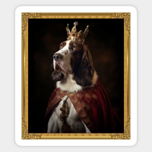 Gracious Tri-Colored Basset Hound - Medieval Queen (Framed) Sticker